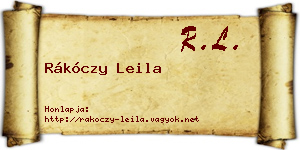Rákóczy Leila névjegykártya